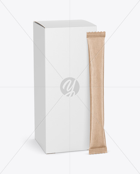 Kraft Stick Sachet w  Paper Box Mockup PSD #3