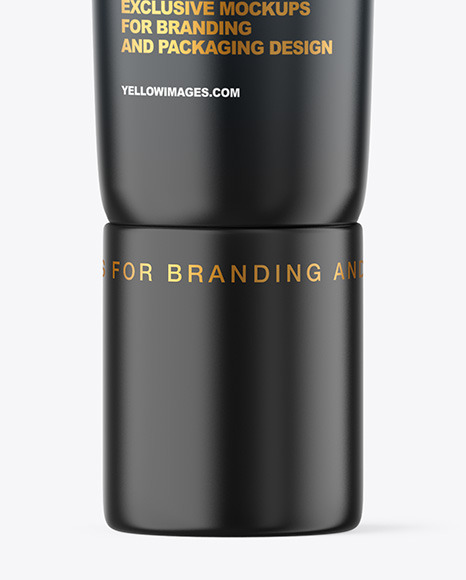 Matte Cosmetic Tube Mockup on Yellow Images Object Mockups