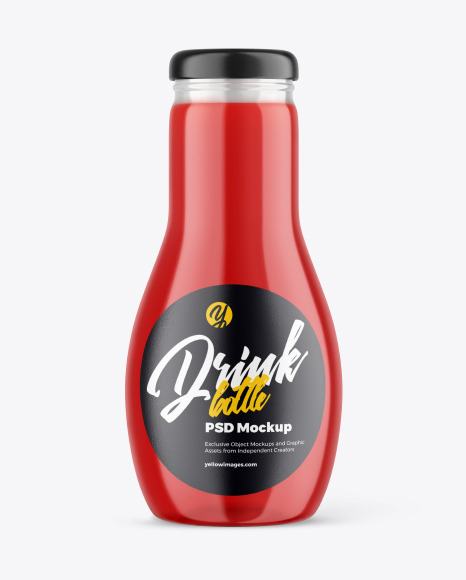 Glass Drink Bottle Mockup PSD #2