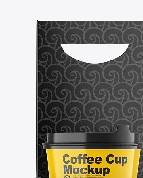 Glossy Coffee Cups in Paper Holder Mockup PSD #3