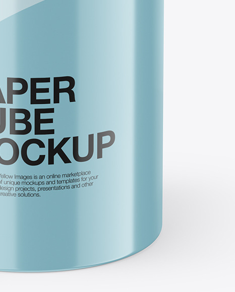 Glossy Paper Tube Mockup PSD #1