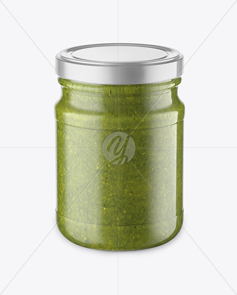 Glass Jar with Pesto Sauce Mockup PSD #3
