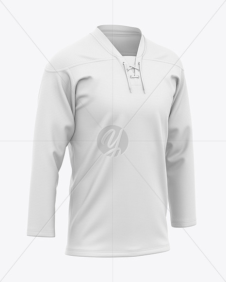 Download Men S Lace Neck Hockey Jersey Mockup Front Half Side View In Apparel Mockups On Yellow Images Object Mockups