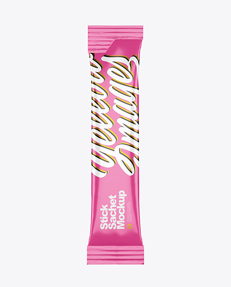 Glossy Stick Sachet Mockup