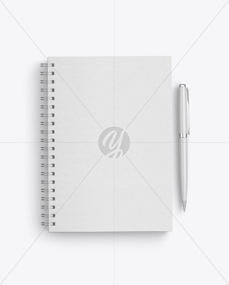 Kraft Notebook With Pen Mockup PSD #3