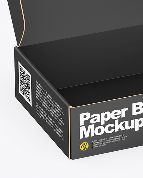 Opened Paper Box Mockup PSD #2