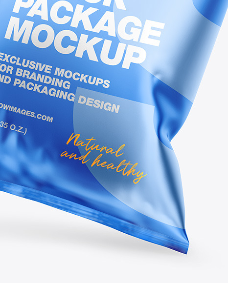 Two Matte Metallic Snack Packages Mockup PSD #5