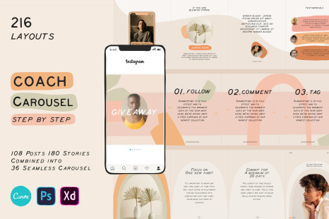 Coach Carousel Templates CANVA and Photoshop