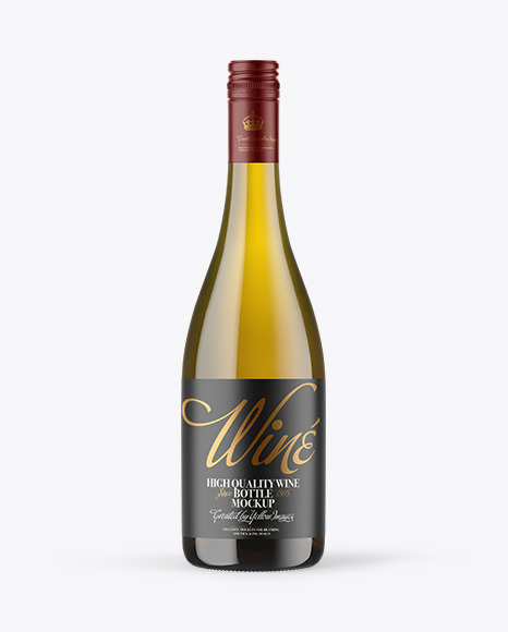 Download Antique Green Glass White Wine Bottle with Screw Cap Mockup in Bottle Mockups on Yellow Images ...