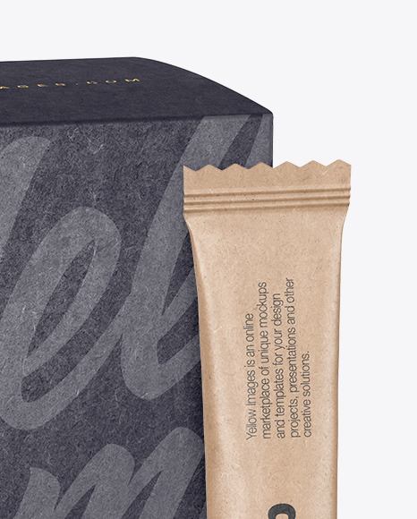 Kraft Stick Sachet w  Kraft Box Mockup PSD #5