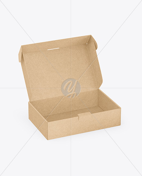 Download Opened Kraft Box Mockup In Box Mockups On Yellow Images Object Mockups