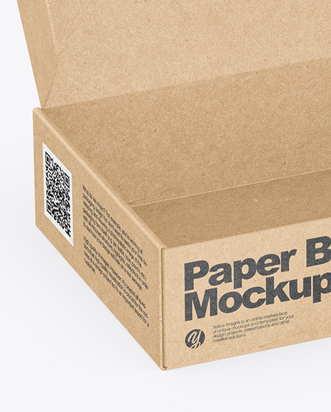 Download Opened Kraft Box Mockup In Box Mockups On Yellow Images Object Mockups