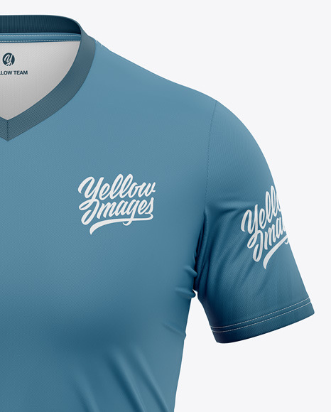 V Neck Soccer Jersey Mockup In Apparel Mockups On Yellow Images Object Mockups