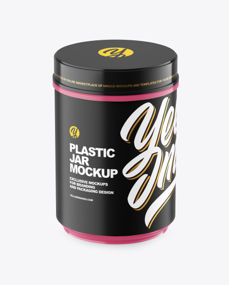 Glossy Plastic Jar Mockup PSD #2