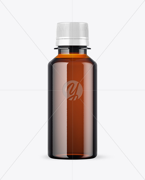 Amber Plastic Bottle Mockup PSD #3