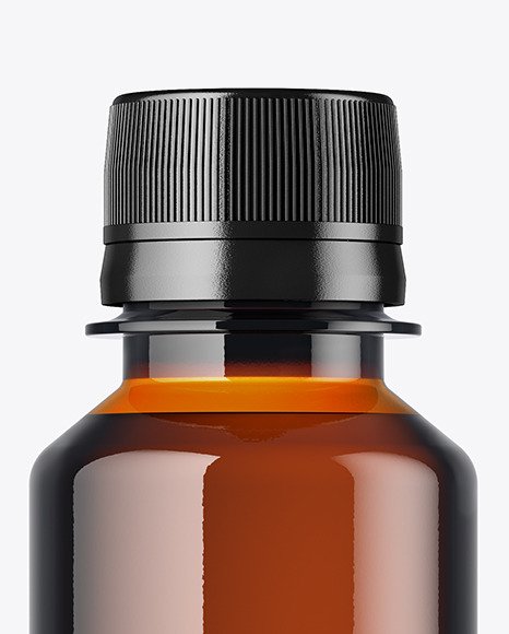 Amber Plastic Bottle Mockup PSD #6