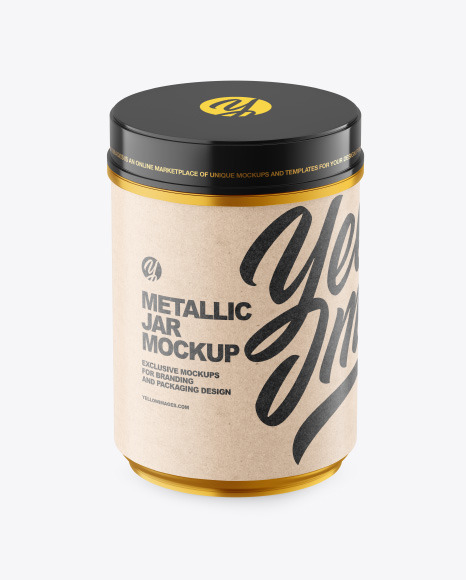 Metallic Plastic Jar Mockup PSD #2