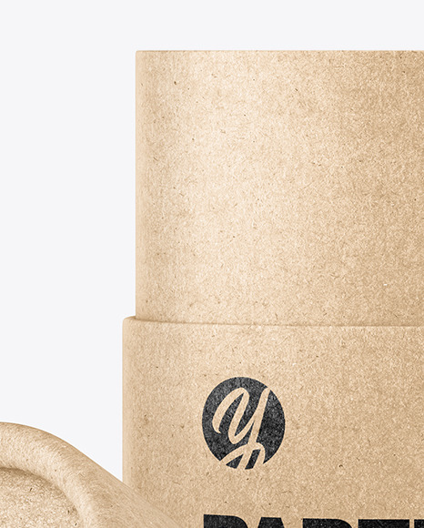 Opened Kraft Paper Tube Mockup PSD #1