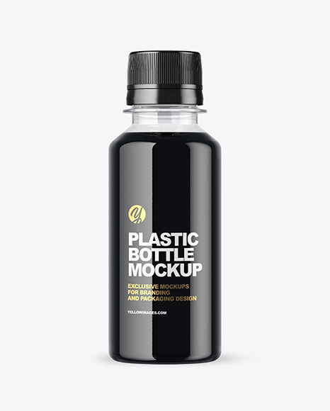 Clear Plastic Bottle with Dark Drink Mockup