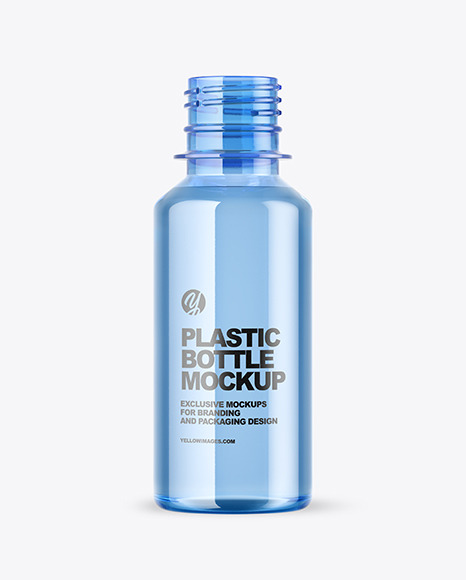 Blue Plastic Water Bottle Mockup PSD #2