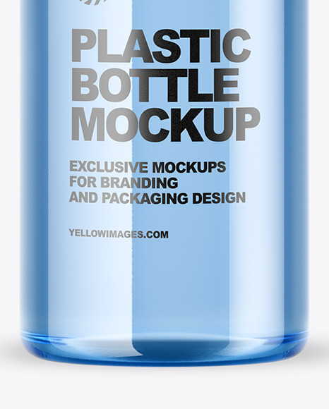 Blue Plastic Water Bottle Mockup PSD #7