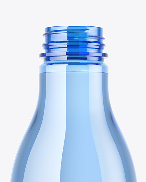 Blue Plastic Water Bottle Mockup PSD #1