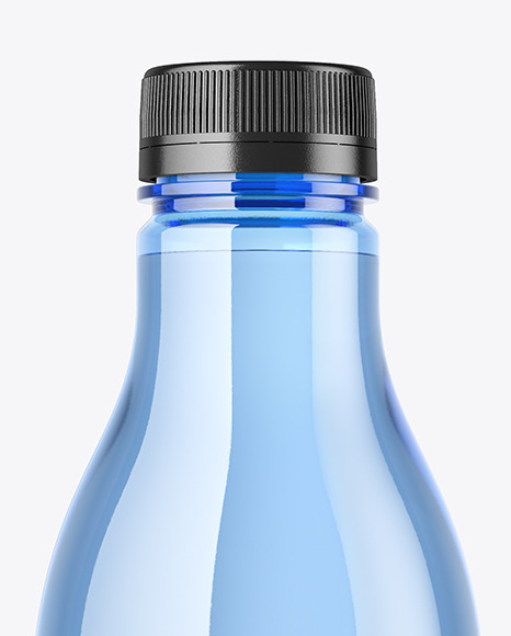 Blue Plastic Water Bottle Mockup PSD #6