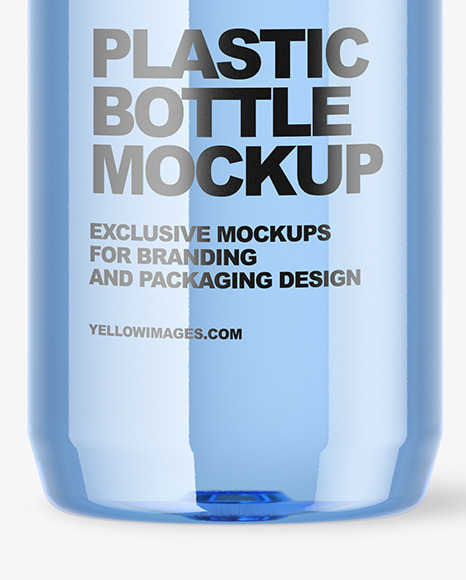 Blue Plastic Water Bottle Mockup PSD #7