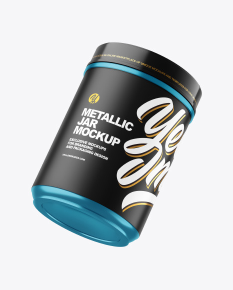 Metallic Plastic Jar Mockup