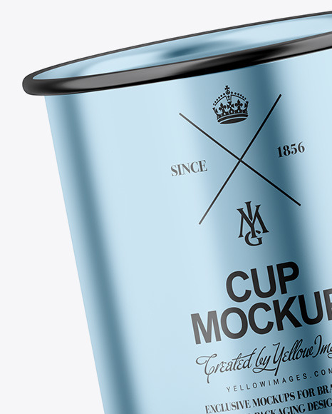 Glossy Metallic Cup Mockup PSD #2