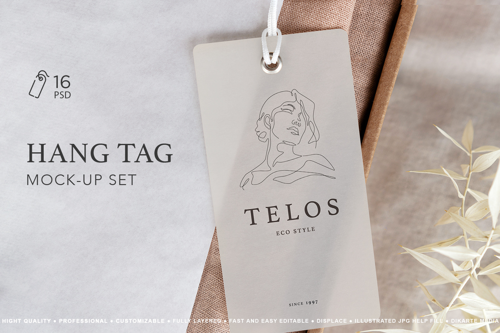 Download Hang Tag Mock Up Set In Stationery Mockups On Yellow Images Creative Store