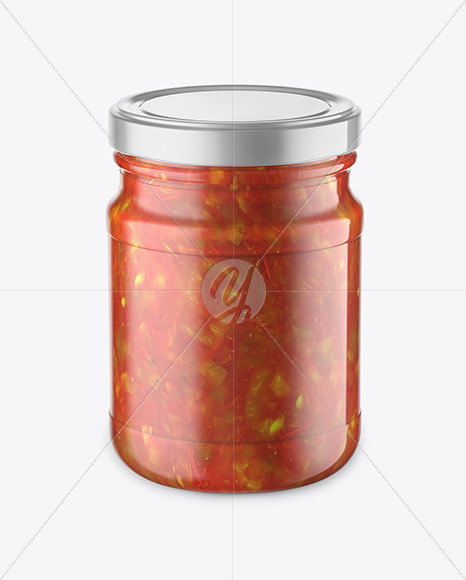 Download Glass Jar With Lecho Sauce Mockup In Jar Mockups On Yellow Images Object Mockups