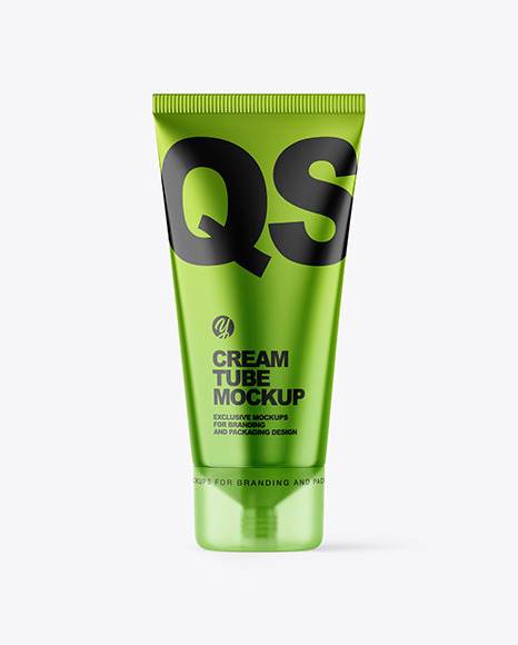 Metallic Cosmetic Tube with Box Mockup PSD #1