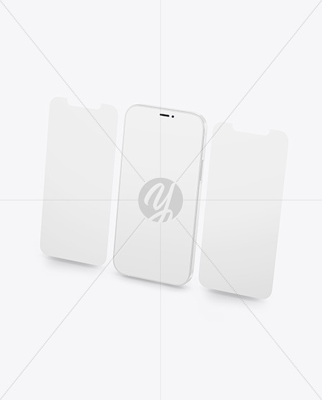 Clay Apple iPhone 12 Pro w Screens Mockup PSD #3