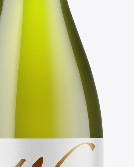 Download Green Glass White Wine Bottle with Screw Cap Mockup in Bottle Mockups on Yellow Images Object ...