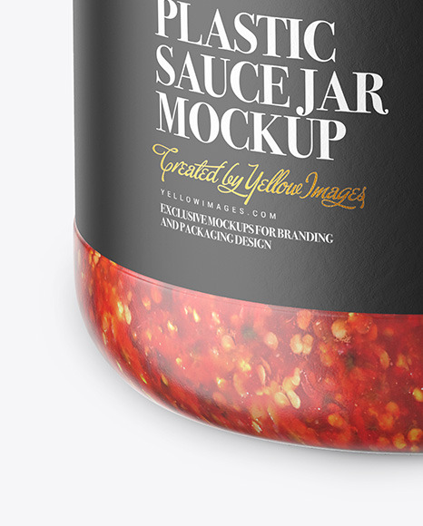 Glass Jar With Chili Sauce Mockup PSD #6