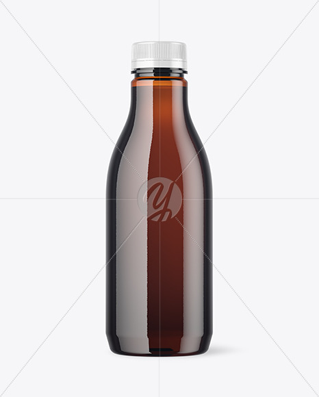 Amber Plastic Bottle Mockup PSD #3