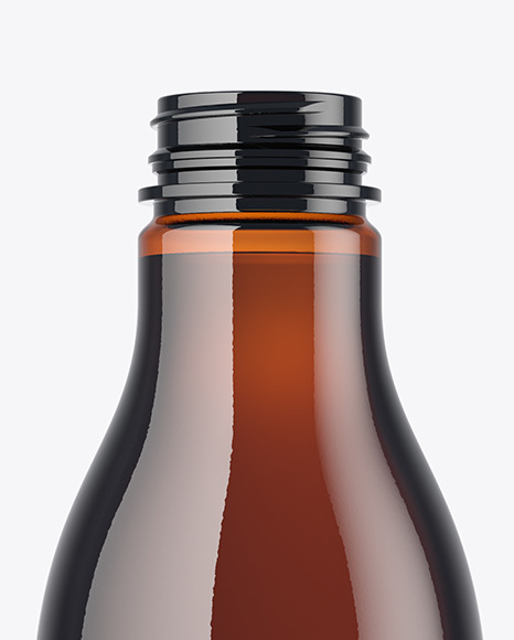 Amber Plastic Bottle Mockup PSD #1