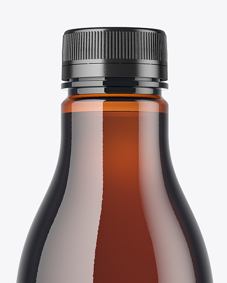 Amber Plastic Bottle Mockup PSD #6
