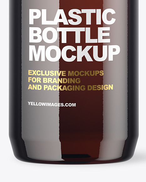 Amber Plastic Bottle Mockup PSD #7