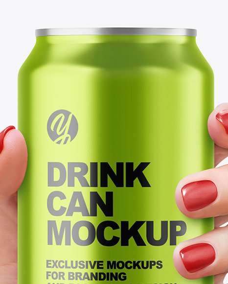 Aluminium Can in a Hand Mockup PSD #1