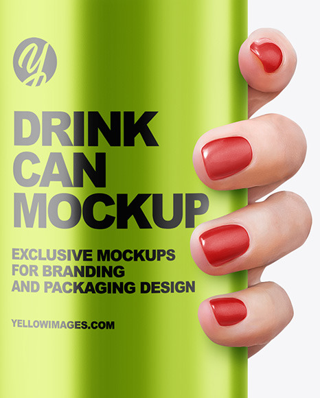 Aluminium Can in a Hand Mockup PSD #6