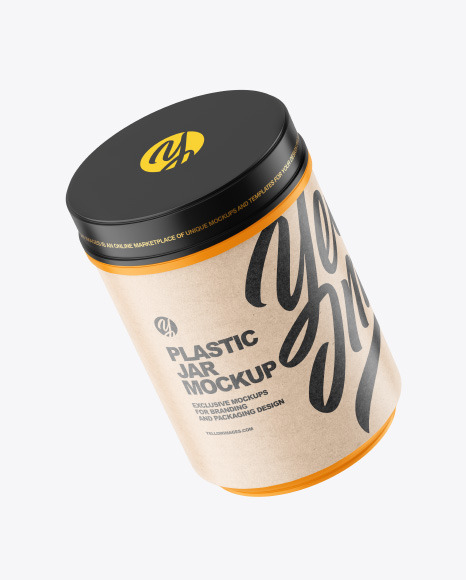 Matte Plastic Jar Mockup PSD #3