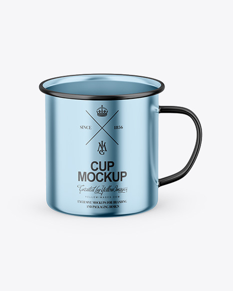 Glossy Metallic Cup Mockup PSD #2