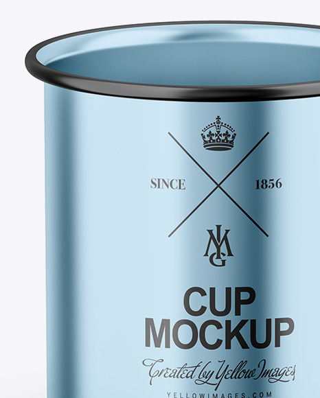 Glossy Metallic Cup Mockup PSD #3