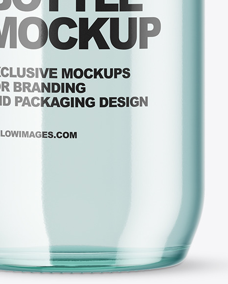 Blue Glass Water Bottle Mockup PSD #1