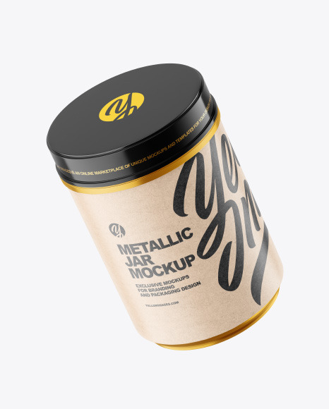 Metallic Plastic Jar Mockup PSD #3