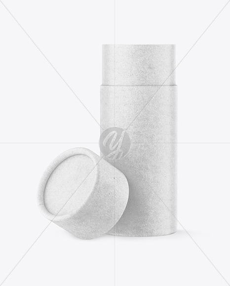 Opened Kraft Paper Tube Mockup PSD #3