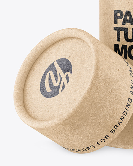 Opened Kraft Paper Tube Mockup PSD #2