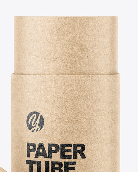 Opened Kraft Paper Tube Mockup PSD #1